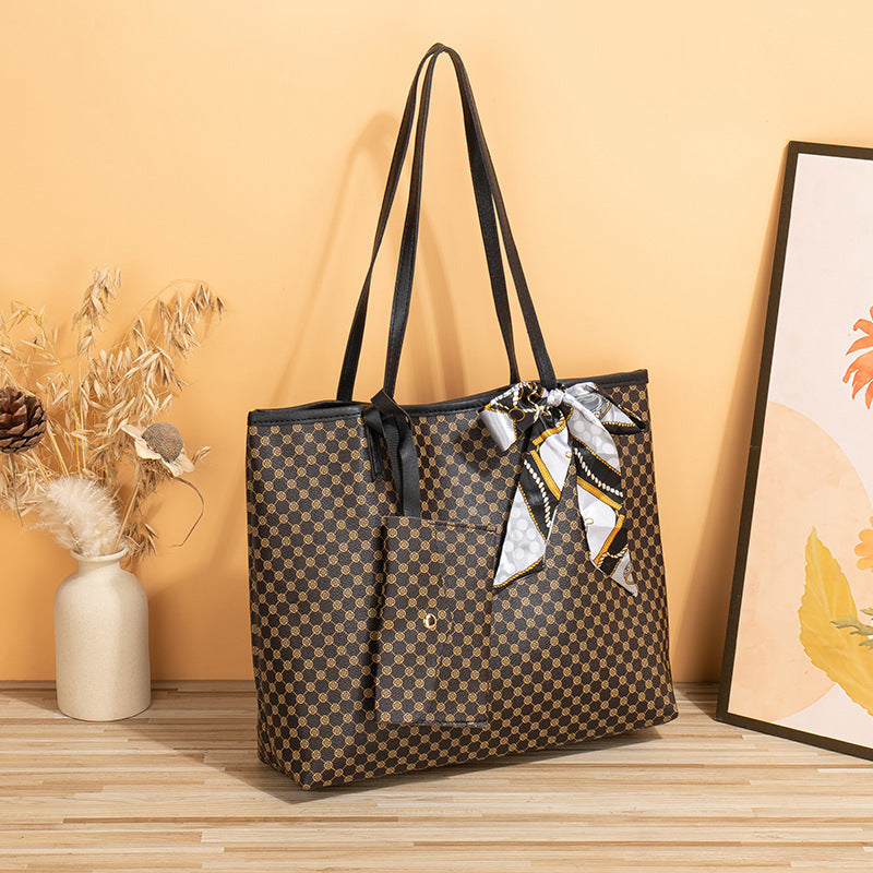 Large Capacity Women's Diamond Plaid Tote Bag