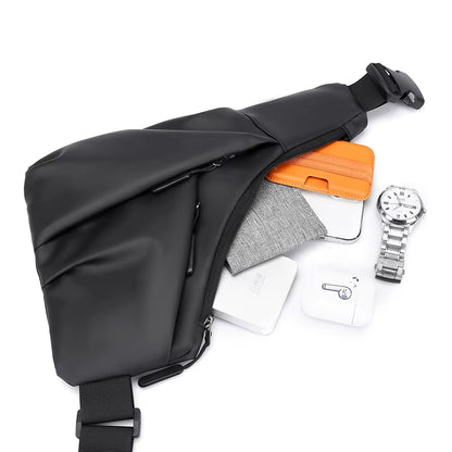 Multifunctional Fashion Trends Men'S Bags High Quality Crossbody Shoulder Bag Solid Color New Messenger Bag Portable Chest Bag