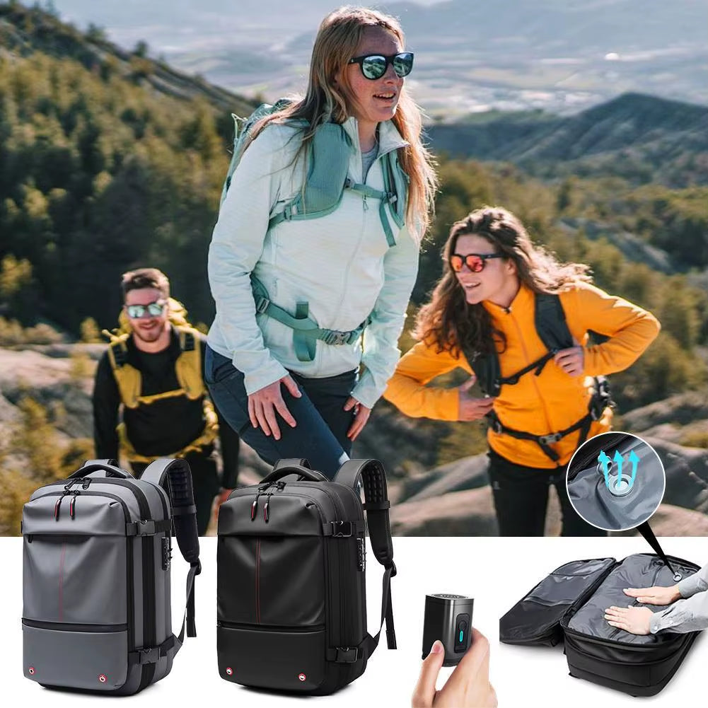 Travel Backpack Vacuum Compression Backpack Business Large Capacity School Backpack Expand Outdoor Hiking Backpack
