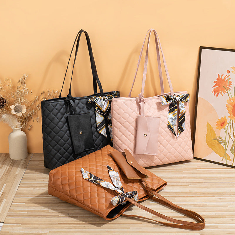 Large Capacity Women's Diamond Plaid Tote Bag