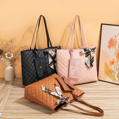 Large Capacity Women's Diamond Plaid Tote Bag