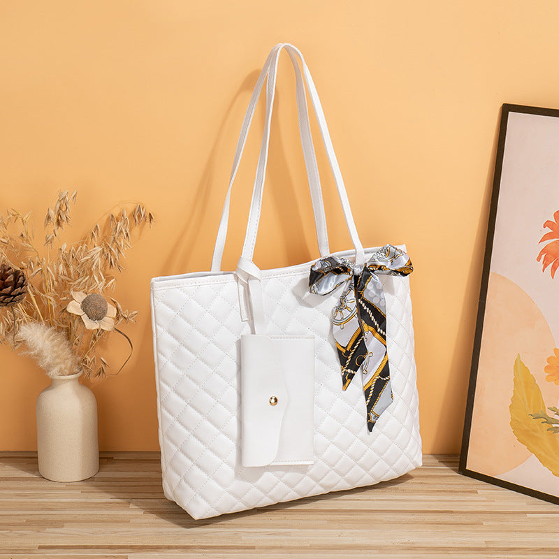 Large Capacity Women's Diamond Plaid Tote Bag