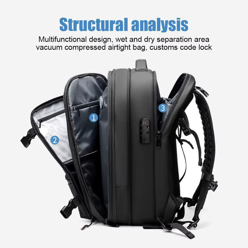Travel Backpack Vacuum Compression Backpack Business Large Capacity School Backpack Expand Outdoor Hiking Backpack
