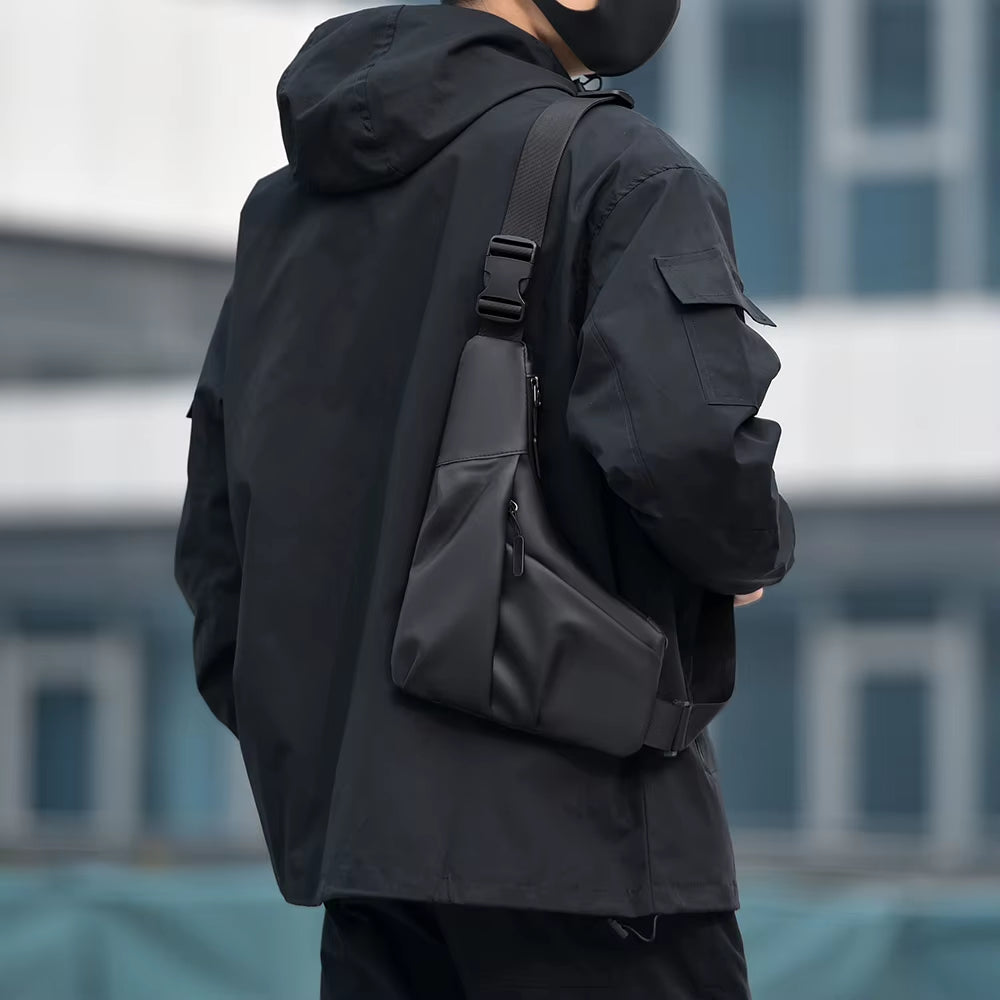 Multifunctional Fashion Trends Men'S Bags High Quality Crossbody Shoulder Bag Solid Color New Messenger Bag Portable Chest Bag