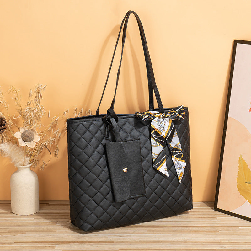 Large Capacity Women's Diamond Plaid Tote Bag