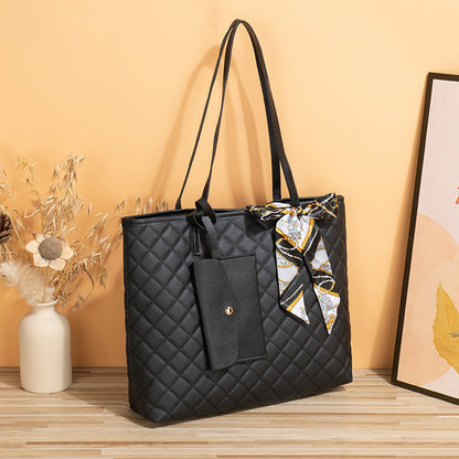 Large Capacity Women's Diamond Plaid Tote Bag