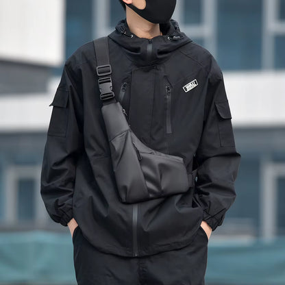 Multifunctional Fashion Trends Men'S Bags High Quality Crossbody Shoulder Bag Solid Color New Messenger Bag Portable Chest Bag