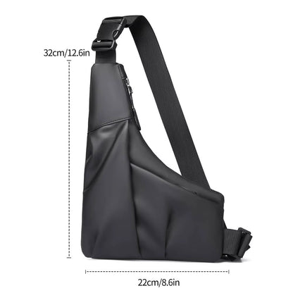 Multifunctional Fashion Trends Men'S Bags High Quality Crossbody Shoulder Bag Solid Color New Messenger Bag Portable Chest Bag